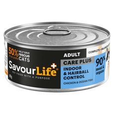 product image of Care Plus Indoor & Hairball Control Chicken & Ocean Fish Pâté
